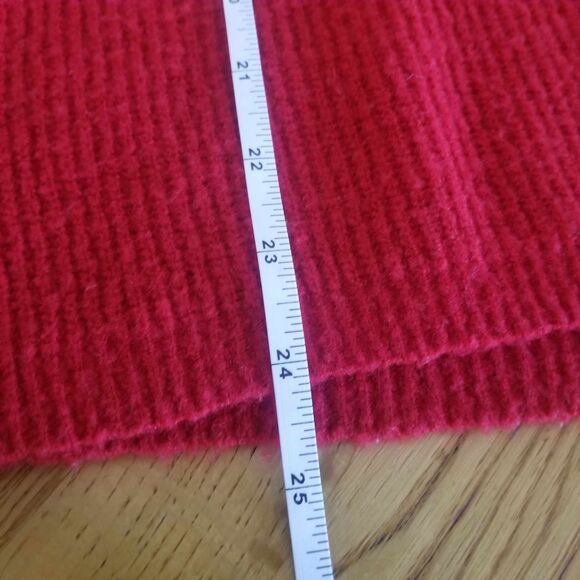 DIP Cozy Stretchy Red Hooded Sweater Womens Sz L - Picture 4 of 6